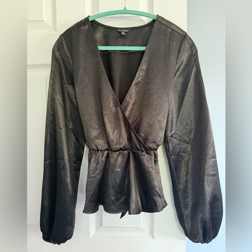 Guess Black Peplum Blouse